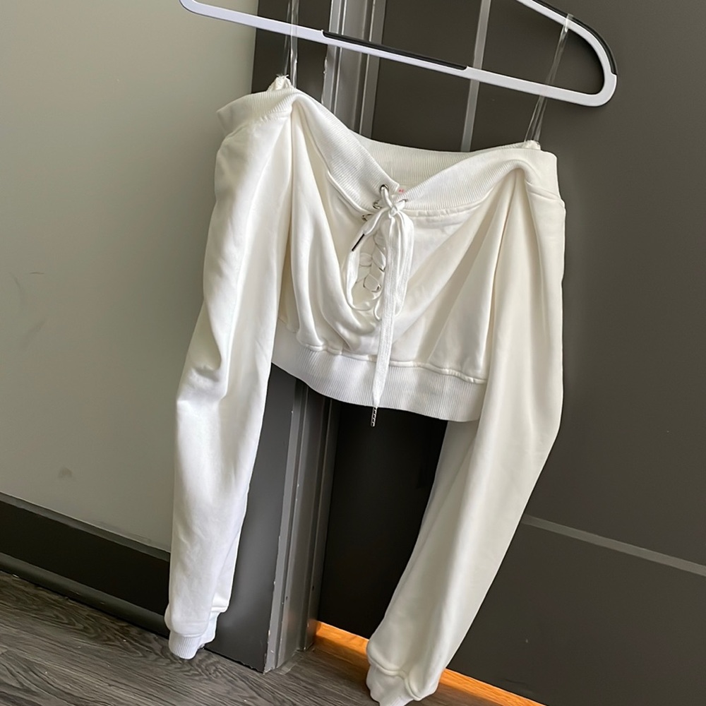 NEW WITH TAGS off the shoulder white long sleeve